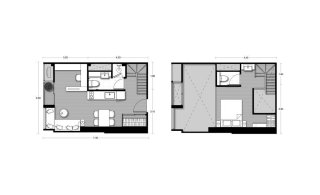 Condominium floor plan, 2 bedrooms in Noble Form Thonglor No. 11015